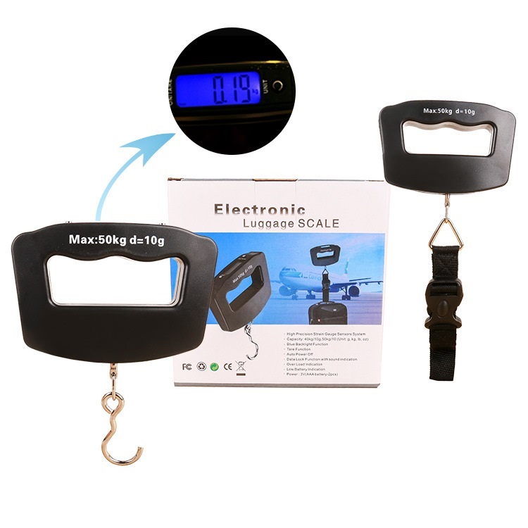 SAINTBOND 50kg Baggage Weight Electronic Fishing Pocket Dynamo Digital Luggage Scale