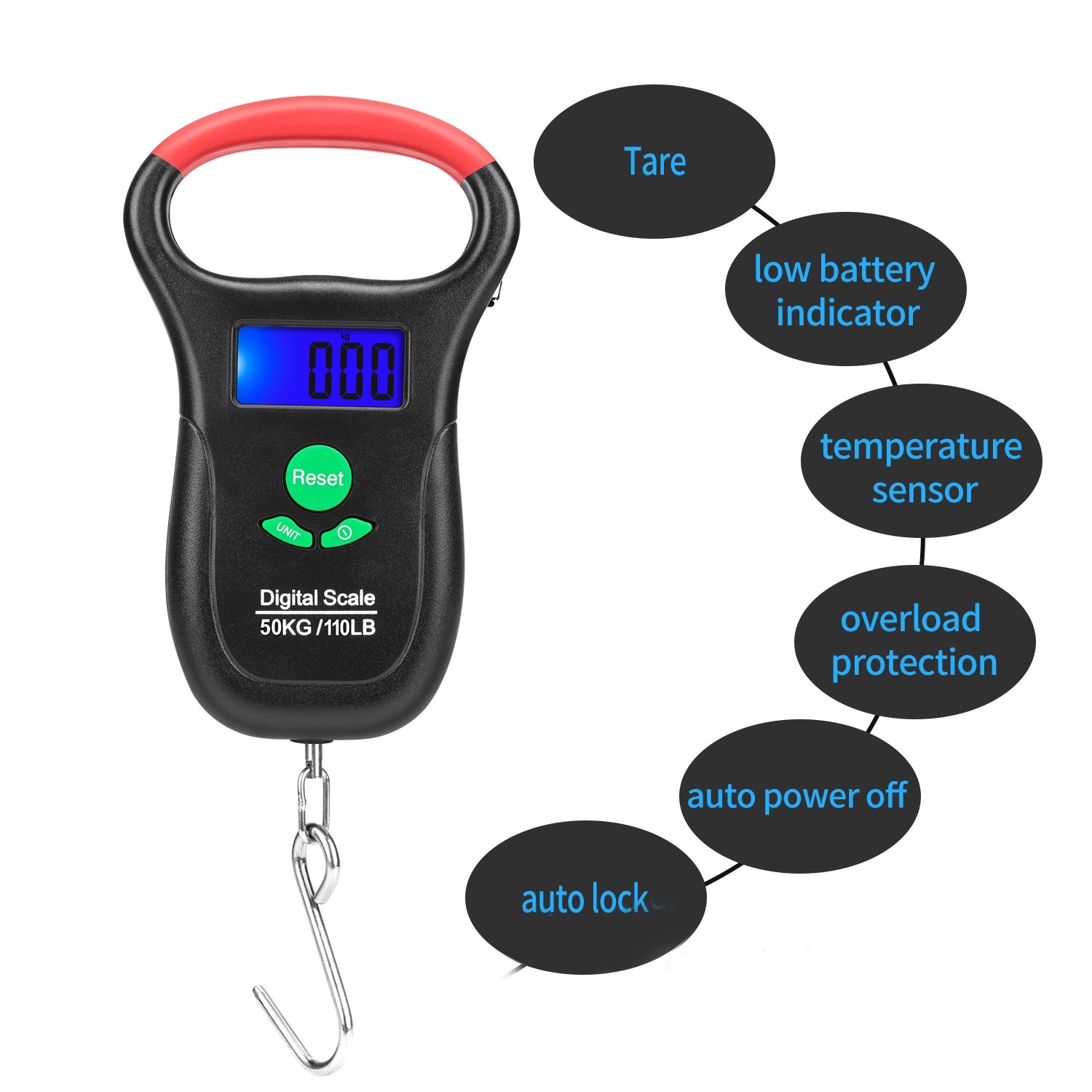 CS1016 Airline Digital Baggage Weighing Scales Travel Weigh Portable Digital Luggage Scale with Strap
