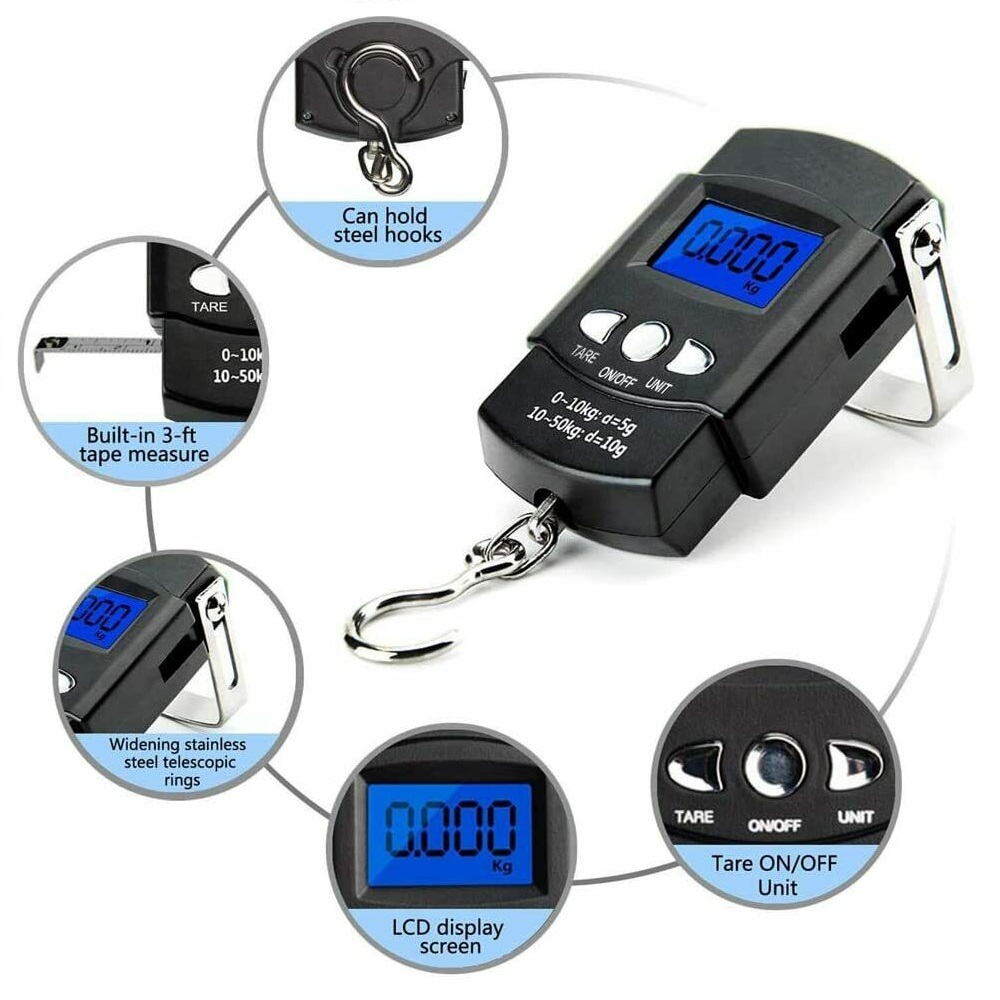 SAINTBOND 50kg/10g Digital Lightweight Baggage Scale Hanging Baggage Weight Scale